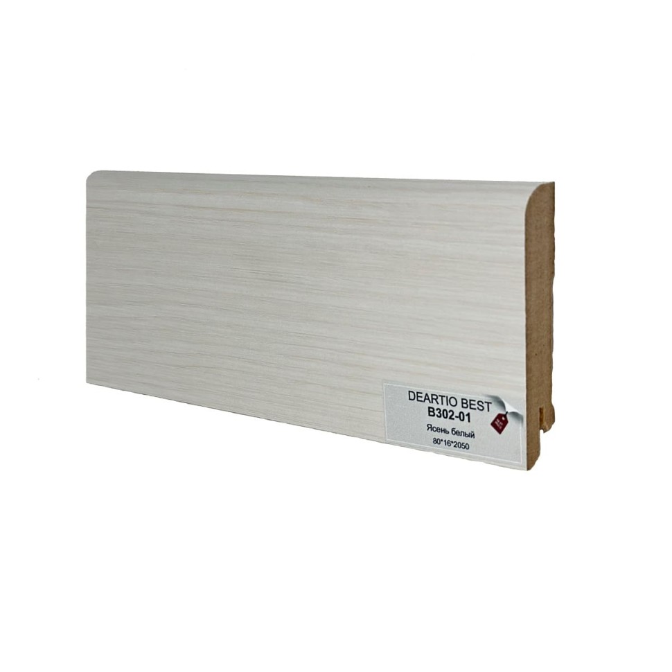 Плинтус Deartio МДФ В302-01 Ясень белый фото 1 &mdash; ПетроПол