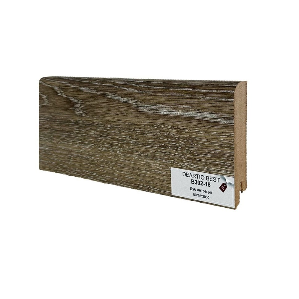 Плинтус Deartio МДФ B302-18 Дуб антрацит фото 1 &mdash; ПетроПол