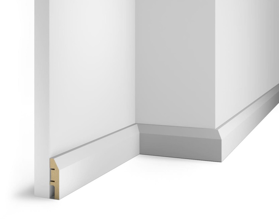 Плинтус МДФ Cosca AP04-60 под покраску, белый фото 1 &mdash; ПетроПол