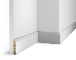 Плинтус МДФ Cosca AP07-80 под покраску, белый &mdash; ПетроПол