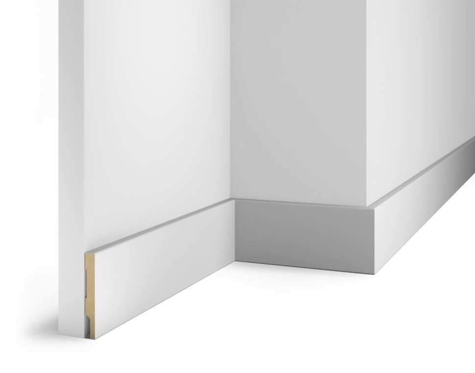 Плинтус МДФ Cosca AP72-75 под покраску, белый фото 1 &mdash; ПетроПол